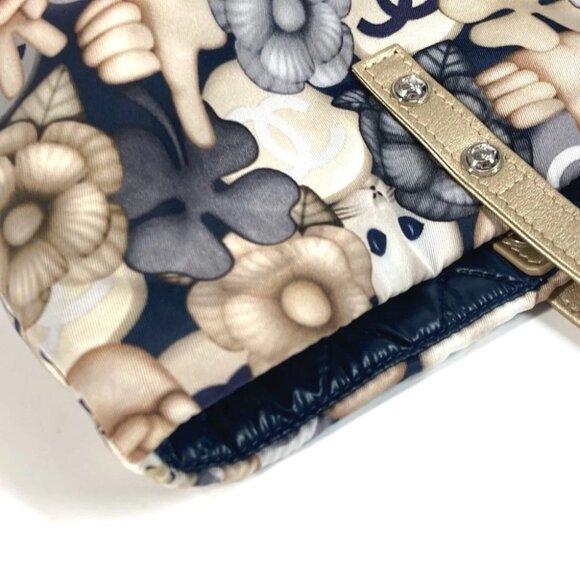 CHANEL Cat Choupette Camellia Cat Tote bag with pouch Shoulder Bag blue/Gold - Picture 9 of 16